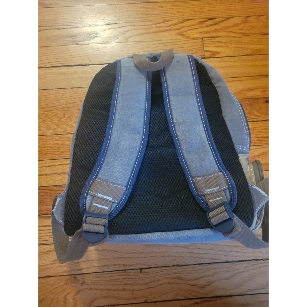Vintage Perry Ellis Two Tone Canvas Multi Pocket Laptop Backpack *READ* - Picture 9 of 16